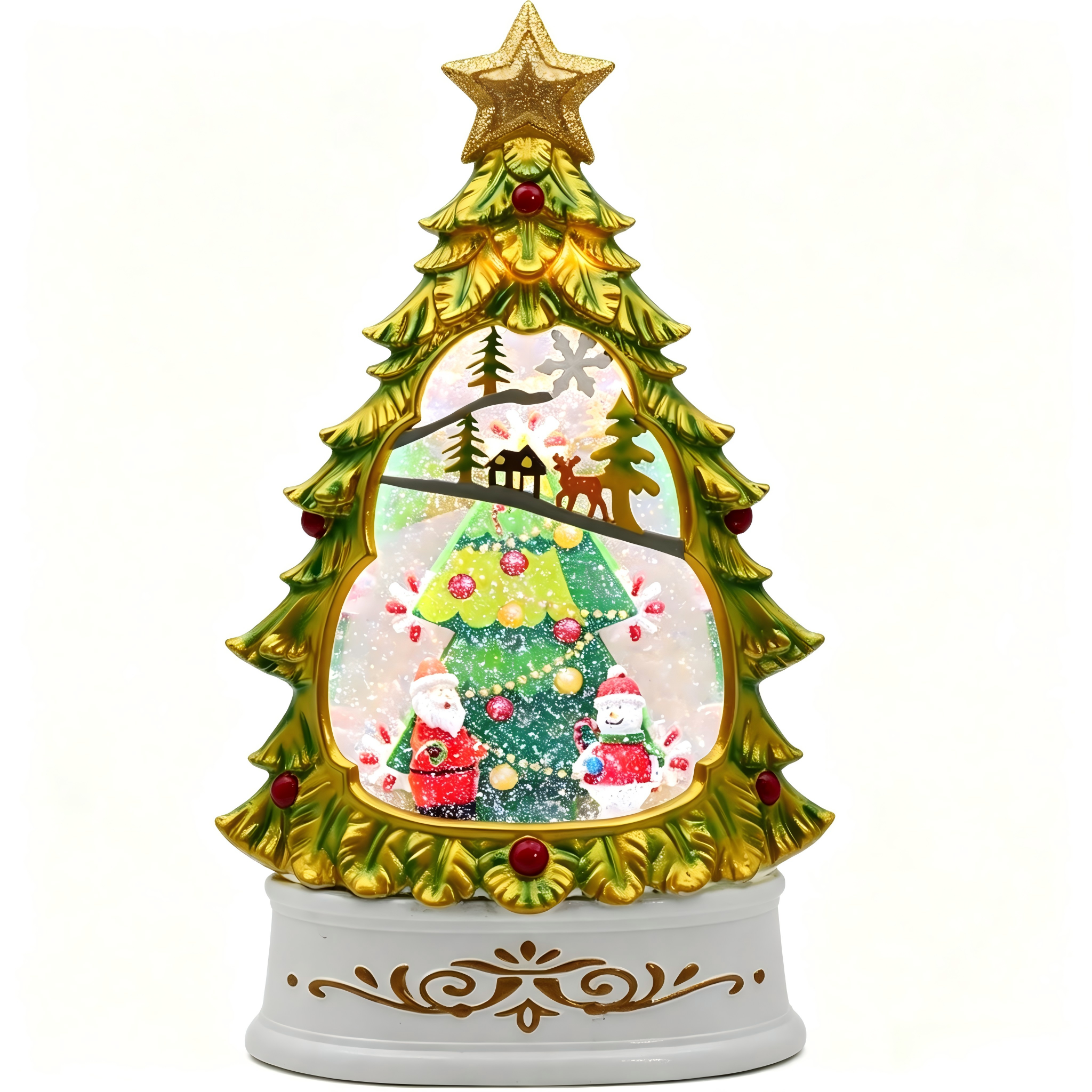 Christmas Tree Shaped Water Lantern Globe