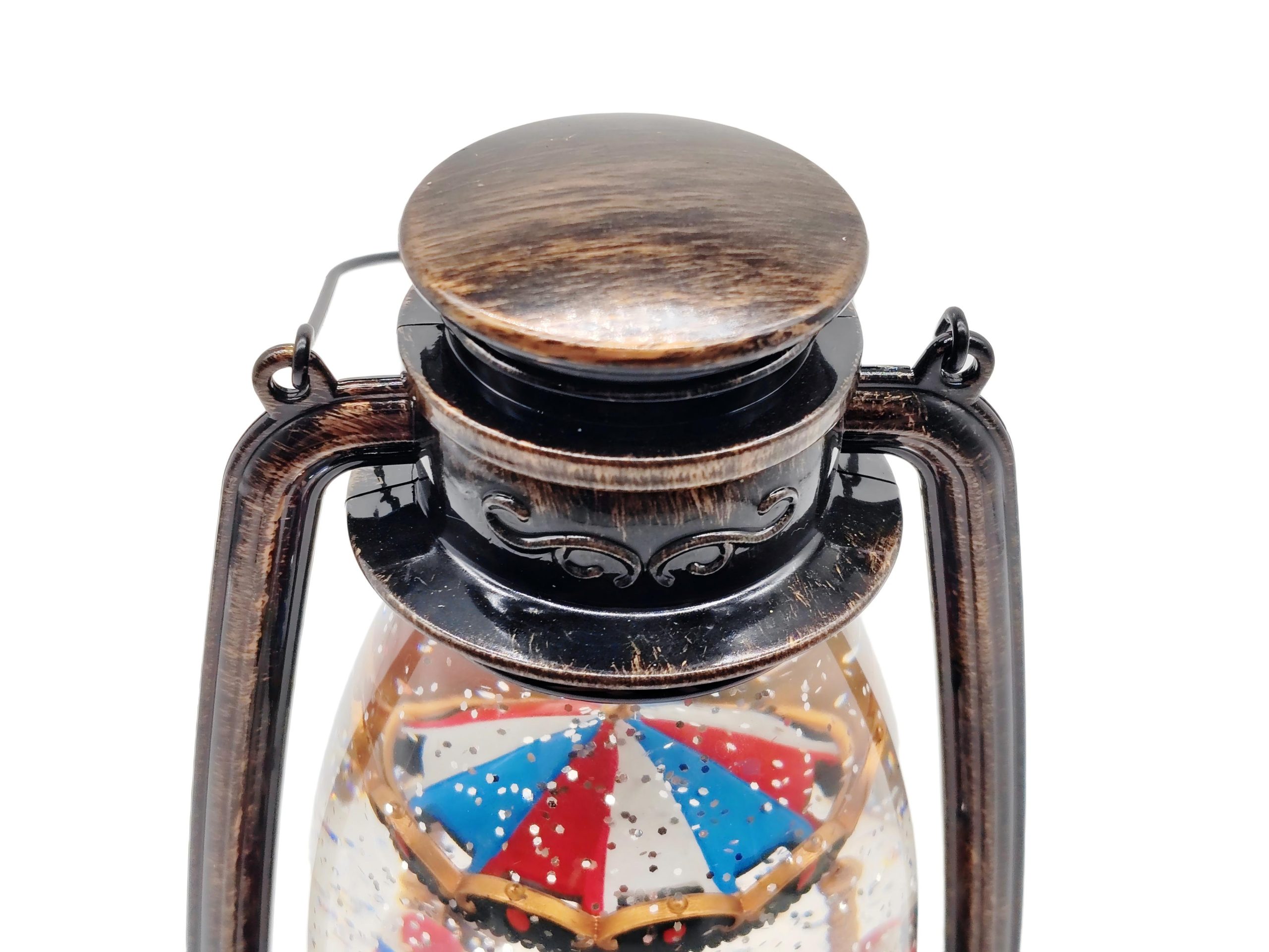 Carousel Christmas Oil‑Lantern Water Globe With Merry‑Go‑Round Scene