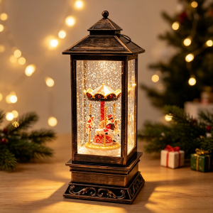 Carousel Christmas Lantern Water Globe