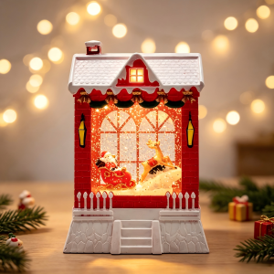 Christmas House Water Globe Light