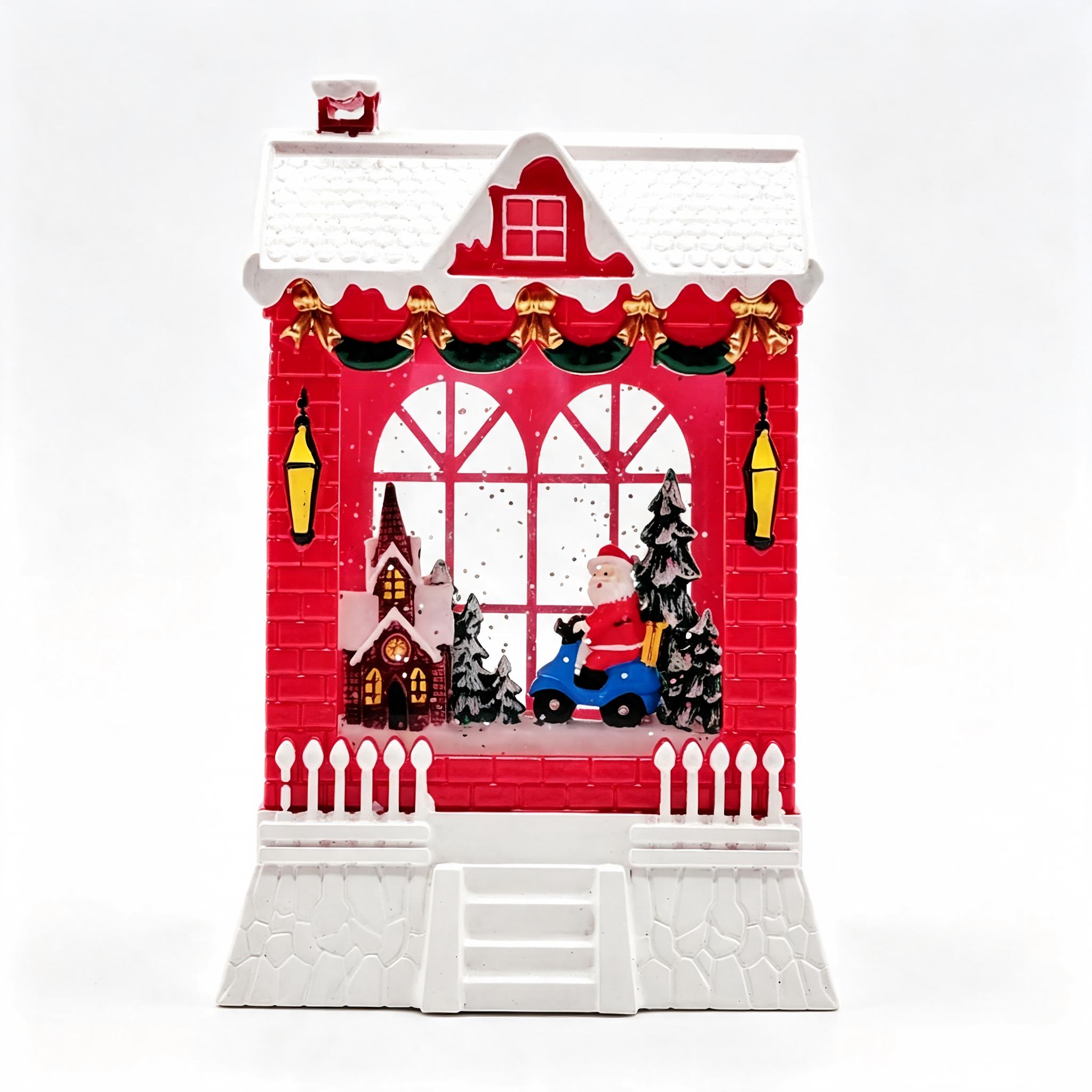 Christmas House Water Globe Light