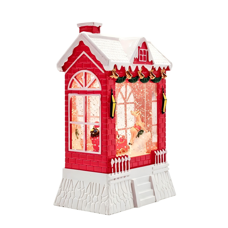Christmas House Water Globe Light