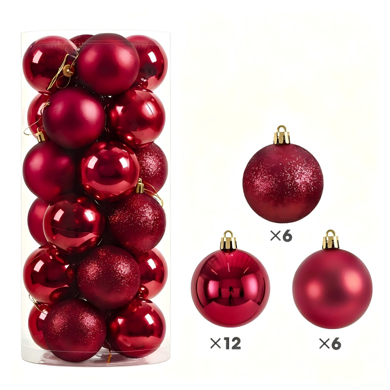 Plastic Christmas Ball Ornaments Multi‑Color Set
