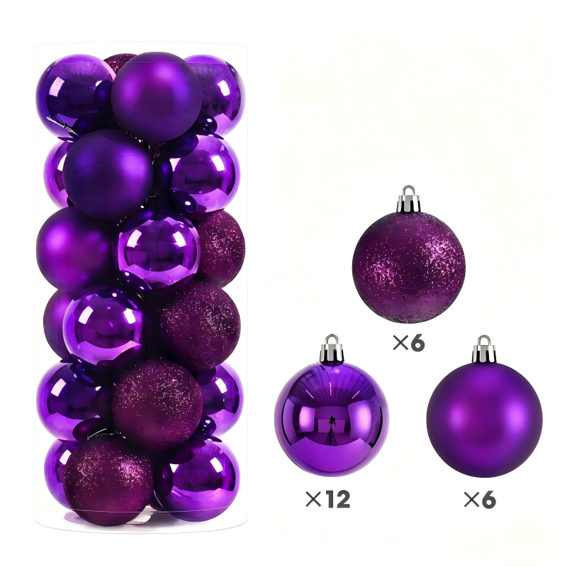 Plastic Christmas Ball Ornaments Multi‑Color Set