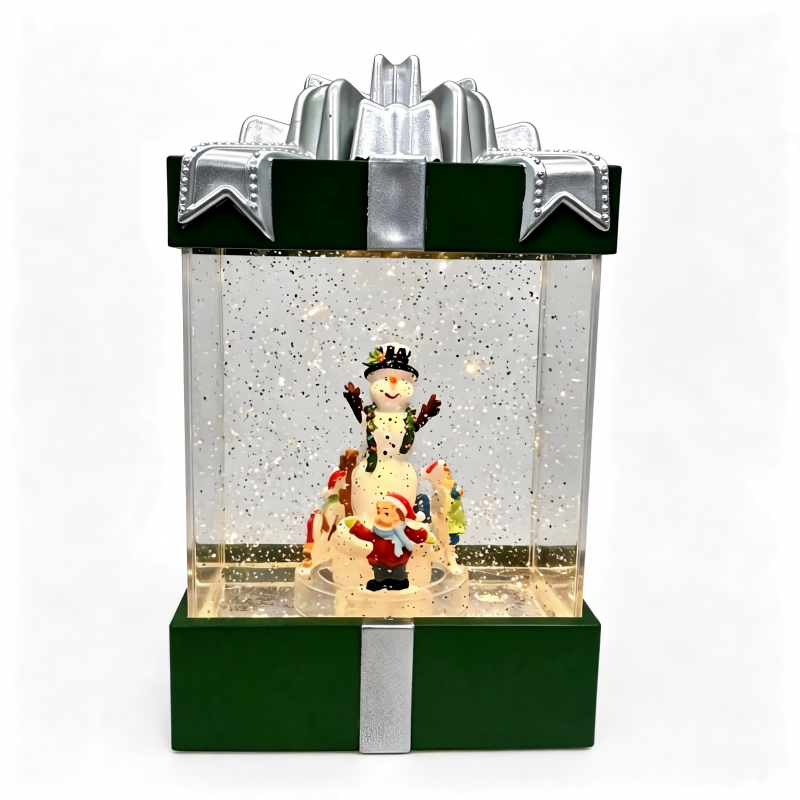 Gift‑Box Christmas Water Lantern With Light