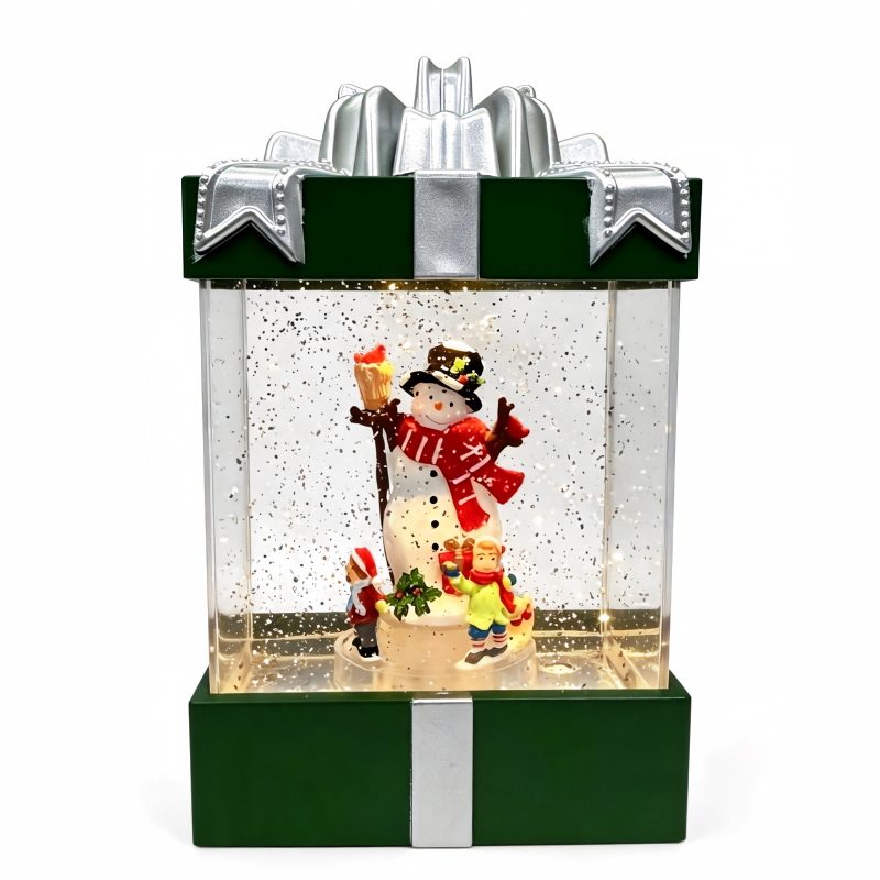 Gift‑Box Christmas Water Lantern With Light