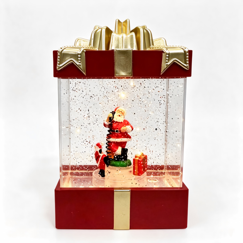 Gift‑Box Christmas Water Lantern With Light