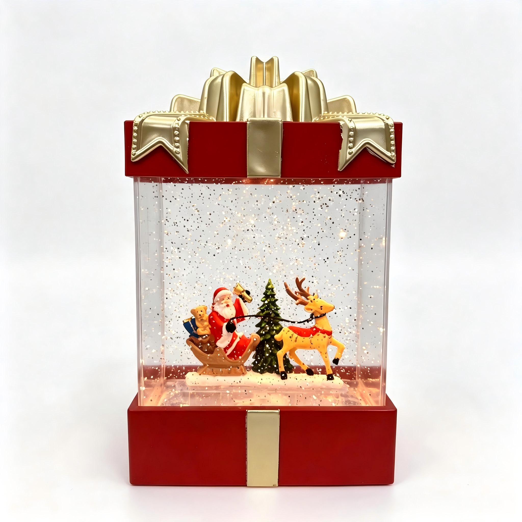 Gift‑Box Christmas Water Lantern With Light