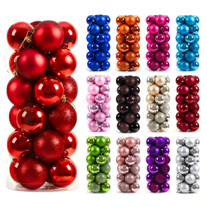 Plastic Christmas Ball Ornaments Multi‑Color Set