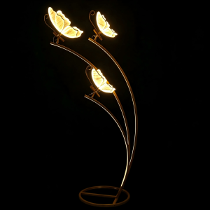 3 Heads LED Glowing Butterfly Wedding Aisle Stand Light For Wedding Stage & Event Decoration
