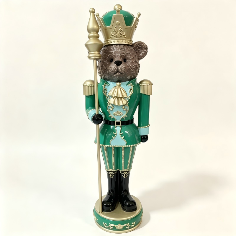 180cm Large Green Bear Nutcracker Soldier, Commercial Christmas Display Statue