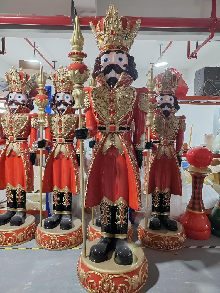Fiberglass Giant Nutcracker King Statue For Christmas Decor