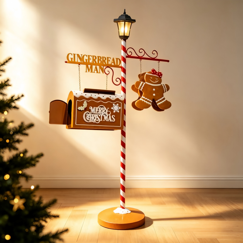 148CM Gingerbread Man Christmas Mailbox Lamp