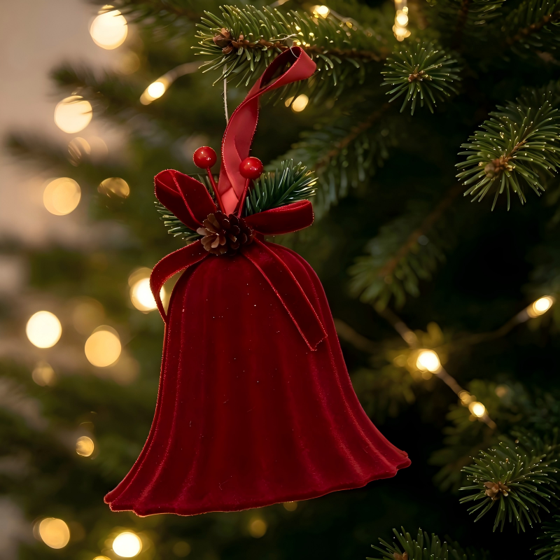 Red Velvet Christmas Bell Ornament