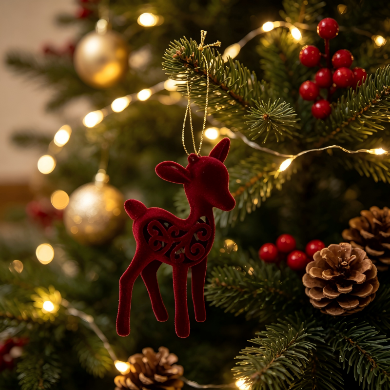 Plastic Christmas Bow Bell Ornament for Christmas Tree Decoration