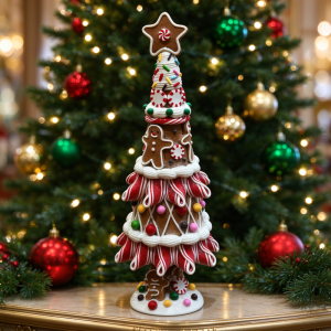 Iron Gingerbread Christmas Tree Tabletop Decor
