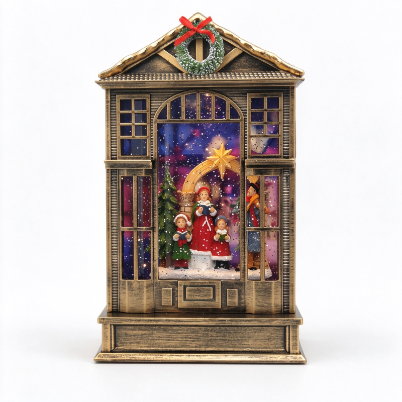 Christmas Water Lantern House Tabletop Decor