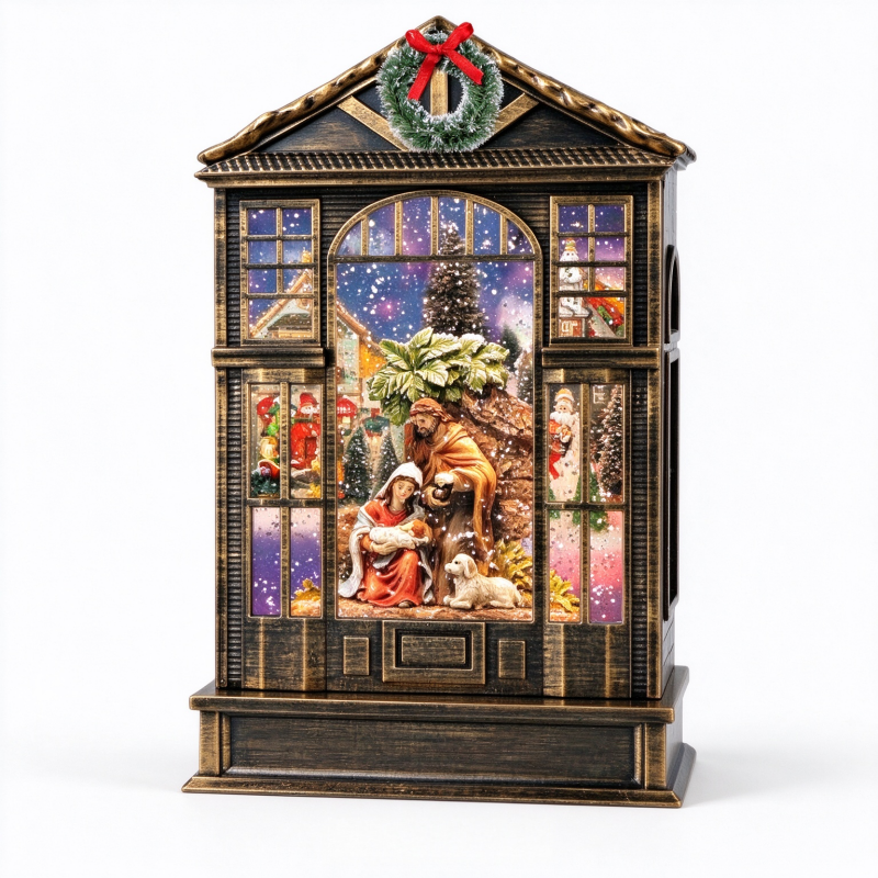 Christmas Water Lantern House Tabletop Decor