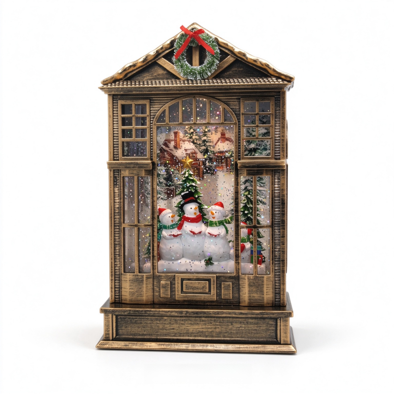 Christmas Water Lantern House Tabletop Decor