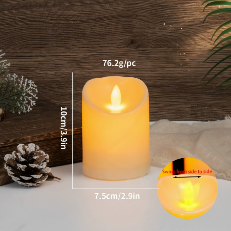 Flameless Swing Wick LED Pillar Candle