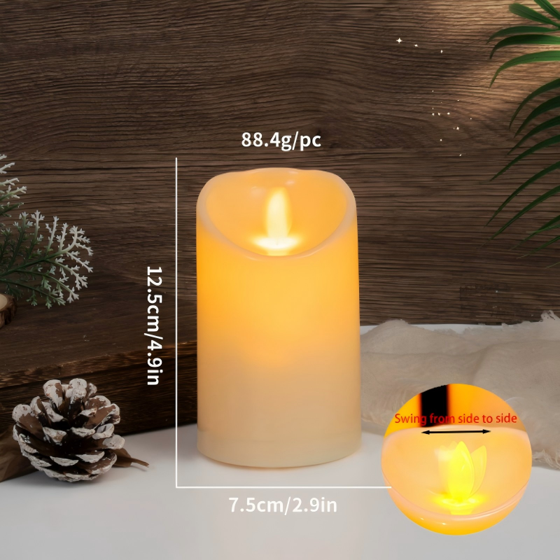 Flameless Swing Wick LED Pillar Candle