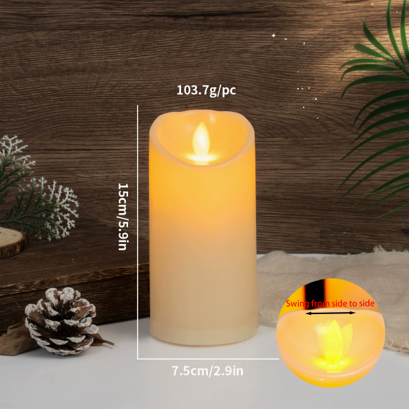 Flameless Swing Wick LED Pillar Candle