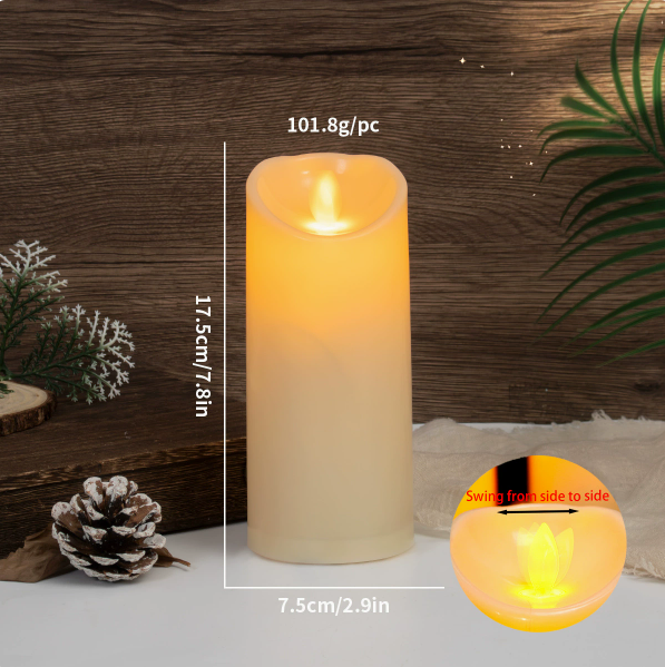 Flameless Swing Wick LED Pillar Candle