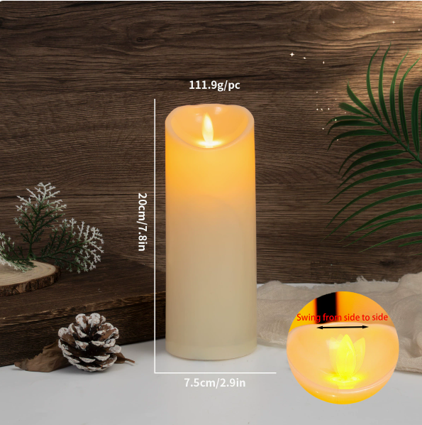 Flameless Swing Wick LED Pillar Candle