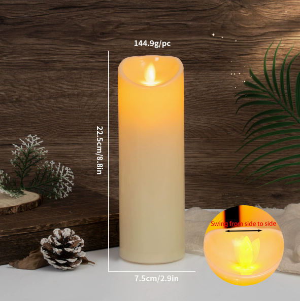 Flameless Swing Wick LED Pillar Candle