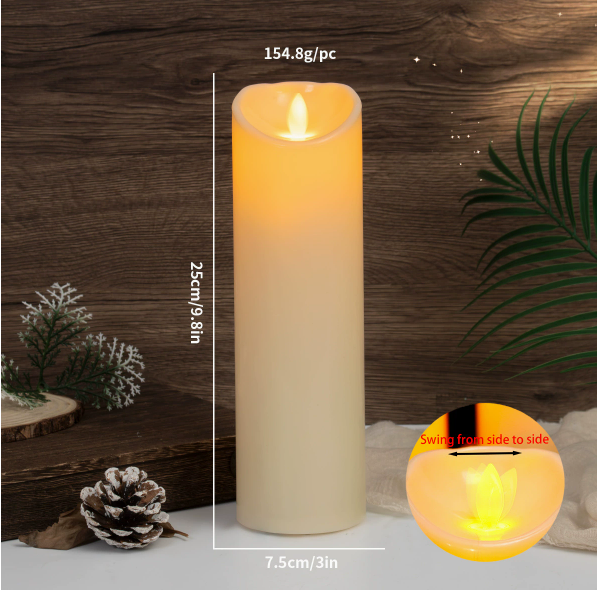 Flameless Swing Wick LED Pillar Candle